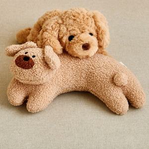 펫본 뽀글이강아지 딸랑이 펫필로우 브라운