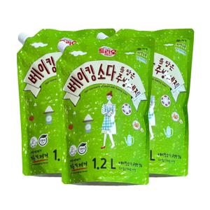 트리오 베이킹소다를 담은 주방세제 리필 1.2L x 3개