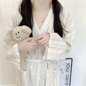 블루엔드 목욕가운 홈웨어 로브 지지미 골프가운