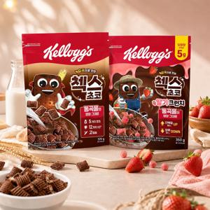 오곡 첵스초코 570g 1개 + 첵스초코 딸기 크런치 350g 1개