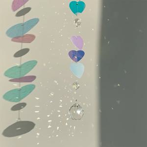 하트 스팽글 크리스탈 썬캐쳐