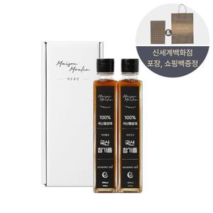 (신세계본점)[즉시출고] 국산 참기름 2병 200ml 선물세트  / 쇼핑백 증정