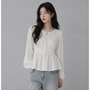 JJ지고트 스모크 페플럼 플레어 블라우스 GS9N0BL341