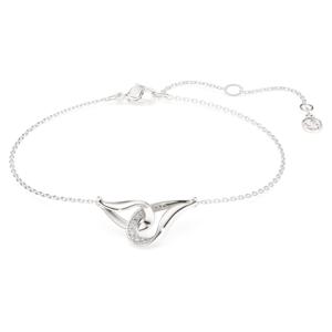 Swarovski Classica 브레이슬릿, 라운드 컷, 인터로킹, 화이트, 스털링 실버