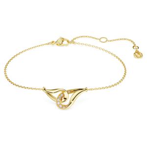 Swarovski Classica 브레이슬릿, 라운드 컷, 인터로킹, 화이트, 순은(스털링 실버), 18K 골드 피니시
