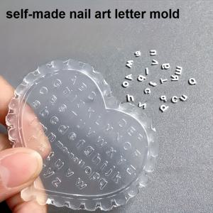 TEMU 1개 DIY 네일 아트 글자 몰드, 대문자 및 소문자 글자 조각 세트, 투명 네일 쉐이핑 소프트 몰드 세트 (빠른 네일 트리밍 디자인, 도구 및 추가품) - 무취