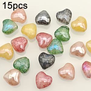 TEMU 10mm/15개 유리 하트 비즈, 주얼리 제작 소재로 적합, 키체인, 팔찌, 의류, 휴대폰 스트랩, 키링, 가방 참, 기타 수제 장식 등에 사용 가능