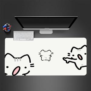 Woyak 고양이 데스크 매트 1개, PC/노트북용 - 귀여운 캐릭터 게이밍 사무실 키보드 마우스 패드, 세척이 쉬운 컴퓨터 액세서리, Woyak 얼굴 디자인