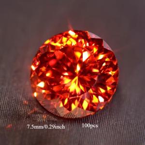 4Ct 세트, 100개 실험실 제작 빨간색 모조 인공 보석, VVS 투명도, 반지, 귀걸이 및 펜던트 주얼리 제작에 적합한 개인 주얼리 제작용