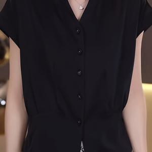 TEMU 프렌치 매트 아세테이트 베스트 탑 루즈핏 커버업 매칭 스커트 오피스 올매치 민소매 블라우스