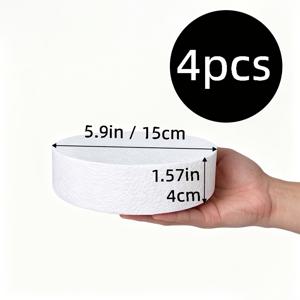 TEMU 4개입 고밀도 폴리스티렌 원형 디스크; 케이크 몰드 베이스; 꽃꽂이 베이스; 학생 공예 수업용 동물 모델; 교실 예술 프로젝트 미니 장면 모델용 폼 디스크