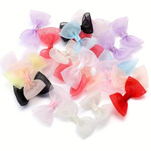 TEMU 시폰 랩 허리 리본 20개, 해피 스위트하트 컬러, 작은 나비넥타이 속옷 장식 액세서리, DIY 헤어밴드 장난감 인형 액세서리
