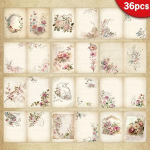 TEMU 36장의 A5 장미 스크랩북 종이 - 8.26x5.7인치 쓰기 가능한 DIY 공예용 종이, 인사말 카드, 불릿 저널 및 장식 포장용 우아한 꽃무늬 디자인, 인사말 카드 만들기 | 예술적 미학 | 수공예 종이, 스크랩북 용지