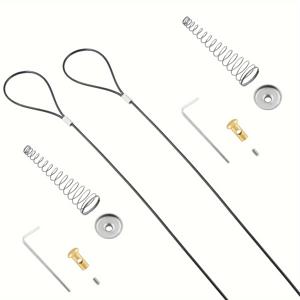 TEMU 2세트 게이트 래치 케이블 풀, 조절 가능한 도어 래치 게이트 오프너가 있는 블랙 스프링, 금속 및 목재 울타리용