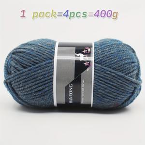 400g 245針 청키 울 알파카 원사, 핸드 니팅용, 핸드메이드 스카프, 모자, 스웨터, 코바늘 신발, 가디건, 재킷, 청키 뜨개질 털실, 뜨개바늘, 남녀공용 스웨터용 털실, 100g/개, 4개입/팩