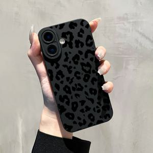 TEMU 아이폰 16 15 14 11 Pro Max XS XR SE 인기 실리콘 내충격 블랙 블록 패턴 휴대폰 케이스 2024 새 크리스마스 트렌드 휴대폰 케이스 TH1