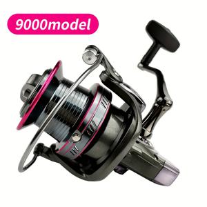 TEMU 대형 사이즈 낚시 릴 고성능 9000-12000 타입 메탈 낚시 릴 30KG 대용량 드래그 4.0:1 기어비 부드러운 캐스팅 부드러운 라인 출력 강력한 나일론 메인 바디 재질 교체 가능한 좌/우 핸드 로커 암 튼튼하면서 무게 감소 롱