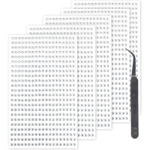 TEMU 5장의 자체 접착 투명 라인스톤 스티커 - 4가지 크기 (3mm/4mm/5mm/6mm) 트위저 포함, 메이크업, 헤어 액세서리, 홈 데코 & 스크랩북 장식용, 다목적 스티커, 반사 표면, 내구성 있는 접착제