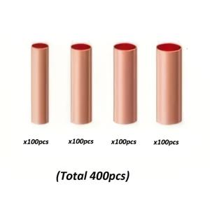 400개입 백포장 전선 커넥터 슬리브, 중간 간격 커넥터 1.5mm-4.0mm, 비절연 압착 튜빙, 전기 버트 터미널 조합 키트