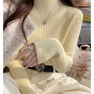 TEMU 여성용 하프 터틀넥 단색 베이스 레이어 상의, 봄 가을용 활용도 높은 스웨터, 긴소매 풀오버