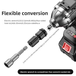 TEMU 플렉시블 변환 전동 렌치 어댑터 12.5mm 구멍 6.35mm 육각 헤드 텔레스코픽 슬리브