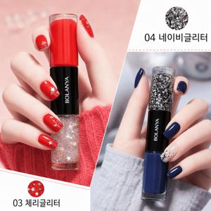 TEMU 여성 메니큐어 컬러 투톤 반짝이 빨리마르는 매니큐어 여름 발 메니큐어 8컬러네일세트
