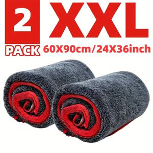 TEMU 2개 세트 90cm*60cm + 30cm*30cm, 대형 1개와 소형 1개, 매우 실용적인 특대형 극세사 자동차 타월, 루프 도톰한 초고흡수성 속건성 자동차, 트럭, 보트 청소용 행주, 자동차, 트럭, 보트 전용 타월, 2개 세트 XXL 특대형 초고흡수성 속건성 극세사 청소용 행주