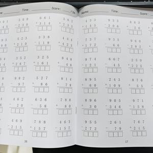 TEMU 어린이용 1000이하 덧셈 뺄셈 연습지, 3세 이상 수학 훈련, 시사어 및 색칠 포함 유치원 초등학교 수학 학습 용품