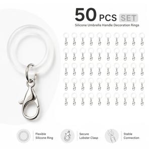 TEMU 금속 랍스터 걸쇠가 있는 실리콘 장식용 걸이 링, 우산 손잡이 장식 버클, 물병 및 가방 이름표 키체인 DIY 연결 링 액세서리