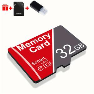 TEMU 카드 리더기 및 어댑터 포함 메모리 카드 1개, 64GB 32GB 16GB 8GB, 고속 TF 카드 4GB 2GB 1GB, 태블릿/카메라/휴대폰//차량용 오디오/게임기용 A1 C10 메모리 TF 카드 - 실제 용량, 파일을 안전하게 저장하세요!