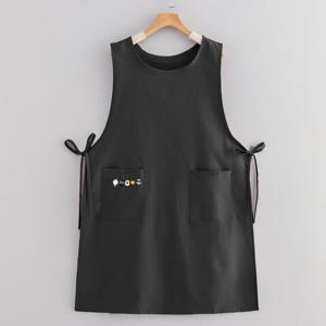 긴 플러스 사이즈 앞치마, 간편한 허리 묶음, 요리용 턱받이, 성인용 작업복, 주방, 커피숍, 가정용