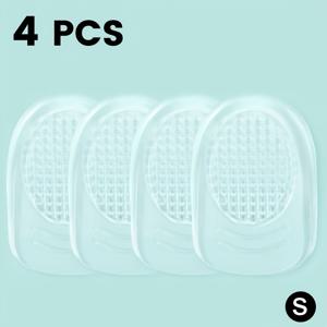 TEMU 4개입 남녀공용 편안한 발 지지 패드, 세탁 및 재사용 가능한 실리콘 뒤꿈치 패드, 두꺼운 충격 흡수, 내마모성, 반 사이즈 운동용 깔창