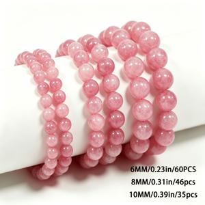 TEMU 핑크색 구슬 6mm/8mm/10mm, DIY 팔찌, 목걸이, 귀걸이 만들기용, 주얼리 액세서리, 비딩, 주얼리 공예용. 휴일을 위한 완벽한 선물 선택
