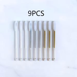 TEMU 화이트 및 골든 실버리 6개입 및 9개입 0.5mm 초극세심 젤펜 세트, 검은색 종이에서의 드로잉 및 스케치, 저널링, 페인팅, 필기, 미술 용품에 이상적
