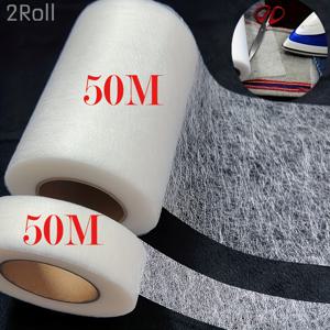 TEMU 핫멜 테이프 2롤, 20mm x 50m 및 100mm x 50m - 150°C 열 활성화, 가정용 재봉 부착, 캐주얼 원단 수선, 흰색 열 감지 접착제, 재봉 섬유 테이프 의류 청바지 티셔츠 커튼에 적합