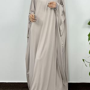 TEMU 무슬림 스모킹 소매 원피스 기도 로브 후드 이슬람 두바이 사우디 로브 터키 모스티