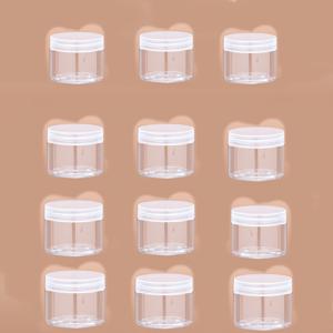 TEMU 12개 150ml/200ml/300ml 투명한 플라스틱 항아리와 투명/흰색 뚜껑 - 로션, 크림, 화장품, 설탕 스크럽, 바디 버터, 메이크업 보관에 완벽 - 여행에 편리하고 다용도