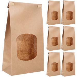 TEMU 10개입 12X6.5X24.6Cm 창문이 있는 크라프트 종이 봉투 – 간편한 밀봉을 위한 티.tie 탭 잠금 디자인 – 파티 답례품, 결혼식, 축하 행사 및 이벤트용 다용도 선물 가방 – 작은 선물, 공예품 및 장식용으로 세련되고 내구성이 뛰어난 포장