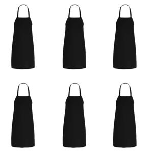 TEMU 6개, 주방 앞치마, 남녀공용 앞치마, 흑백 가정용 단색 앞치마, 셰프 웨이터 바비큐 미용사용 성인용 앞치마, 승화 무지 앞치마, 주방 파티오 용품