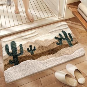 TEMU 욕실 러그 매트 1개, 사막 패턴 흡수성 욕실 러그, 욕실 바닥, 세면대, 욕조, 샤워실용 미끄럼 방지 편안한 욕실 매트, 집 꾸미기 크리스마스 장식 크리스마스 선물