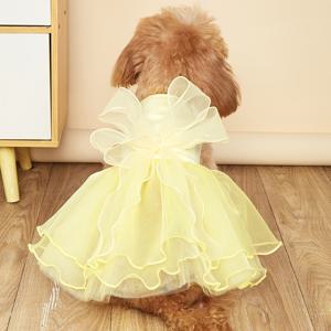 TEMU 애완 고양이 강아지 웨딩 드레스 가운 웨딩 파티 사진 스타일링 오간자 퍼프 메쉬 숏 스커트 1pc