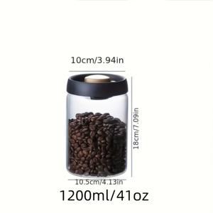 TEMU 고품질 붕규산 유리 진공 용기, 커피 원두 및 주방 보관용 - 16.91Oz/30.43Oz/40.58Oz/60.87Oz 사이즈 - 투명하고 내구성이 뛰어남 - 신선도와 향을 보존하는 데 적합