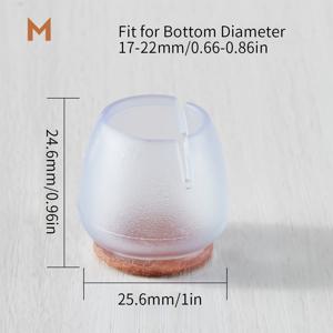 TEMU 20개입 초대형 의자 다리 바닥 보호대, 나무 바닥용 펠트 가구 패드, 식탁 바 스툴 다리 보호대 다리 컵 커버