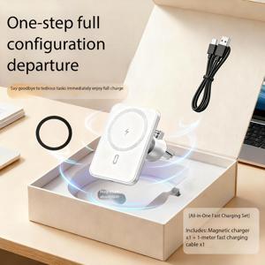 TEMU 아이폰용 15W 고속 무선 차량용 충전기, 휴대용 USB 전원, 안전한 핸즈프리 배치, 배터리 불필요, ≤36V 작동 전압, 무선 충전 기능 포함
