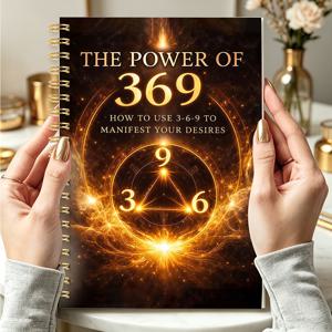 TEMU 369 매니페스테이션 저널, 금박 커버, 자기 계발, 목표 설정 및 일일 추적에 적합 - 스파이럴 제본 A5 다이어리, 100페이지 용지, 3-6-9 글쓰기 연습, 45일 꿈 플래너, 긍정 확언 선물용