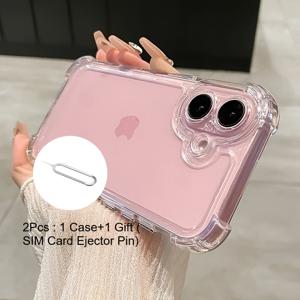 TEMU Phone Case: 2pcs 1 1 Gift (SIM Card Ejector Pin) Phone Case - Luxury Shoproof Transparent Phone Case for iPhone 16/ 15/ 14/ 13/ 12/ 11 Pro / 7/ Plus X/ XR/ XS Bumper Cover