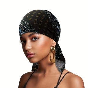 TEMU 새로운 봄/가을 여성용 프린트 범프 캡 탄성 헤어밴드 모자 (뒷면 탄성 밴드), 무도구 모자, 야외 스포티 캐주얼 쉬운 다용도 헤어밴드 모자, 수면 캡 헤어 액세서리