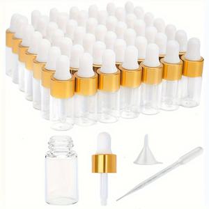 TEMU 100개 투명 유리 스포이드 병 세트. 3ml 및 5ml 사이즈로 제공되며, 에센셜 오일, 향수, 액체 샘플 보관에 적합합니다. 쉬운 사용을 위해 스포이드와 깔때기 무료 제공.