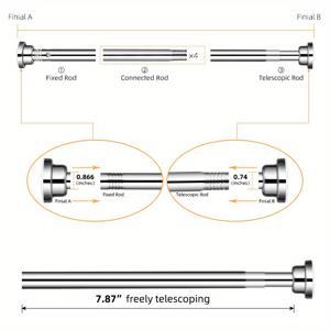 TEMU LOMILD - 1개 조절 가능한 컬러 샤워 커튼 로드, 45-250Cm, 드릴 불필요, 간편한 설치 (욕실, 창문, RV, 거실, 침실용) - 커튼, 옷장 등에 사용 가능한 텐션 로드, 샤워 커튼 로드