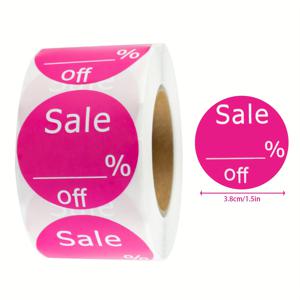 TEMU 500개 1.5인치/3.8cm 라운드 장미빨간색 손글씨 가격 할인 라벨 스티커, 글쓰기 공간 포함, 가격 라벨 할인 스티커, 편의점 슈퍼마켓 할인 라벨